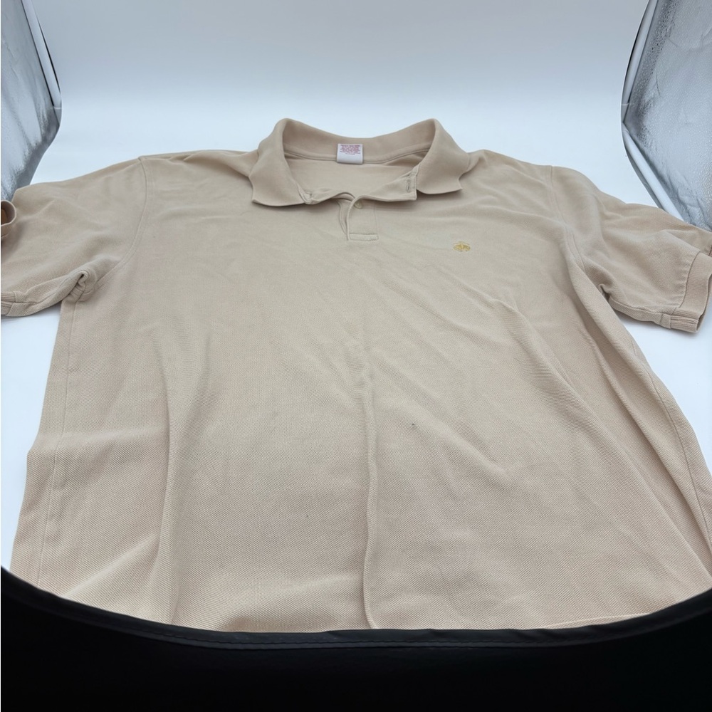 Brooks Brothers Polo Shirt Mens Adult XL‎ Beige Cotton Casual Creme